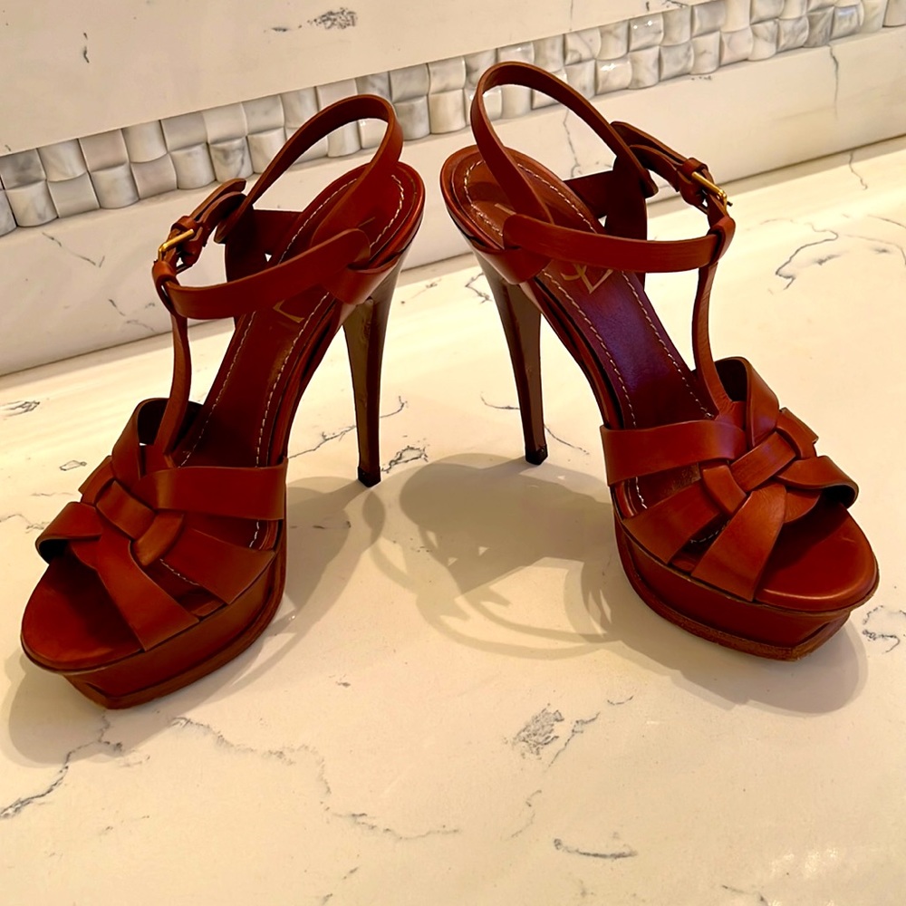 Yves Saint Laurent Brown Platform Heels